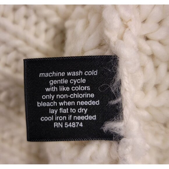 The Limited Womens Cream Knit Cowl Neck Short Sleeve Sweater L Acrylic & Wool - Picture 3 of 8